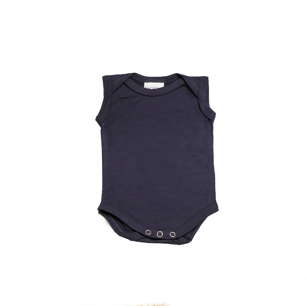 Navy Blue Merino Singlet Bodysuit (newborn)