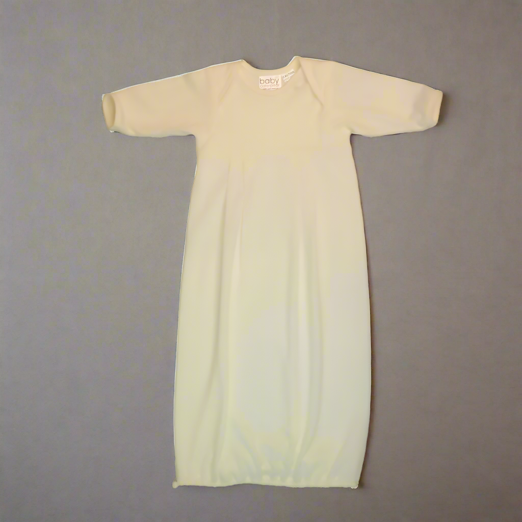 Cream merino wool nightgown, soft and breathable, made in New Zealand