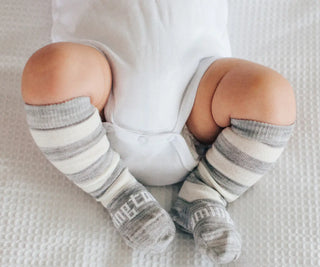 Merino Babywear | Wrap & Base Layer | Greymarl & vanilla - BabyCaterpillar