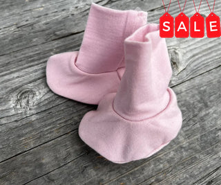 SALE | Ballet Pink Merino Baby Booties - BabyCaterpillar