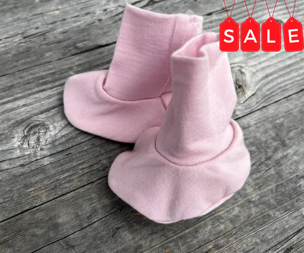 SALE | Ballet Pink Merino Baby Booties free shipping on all NZ order over $75
