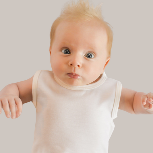 Baby Caterpillar merino Singlets - winter cream