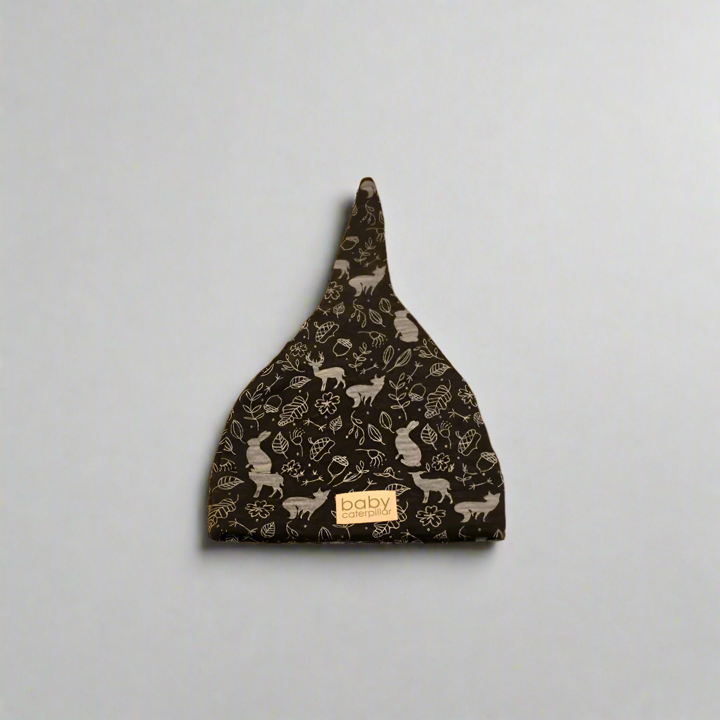 Forest friends merino wool baby beanie, soft and breathable, made in New Zealand