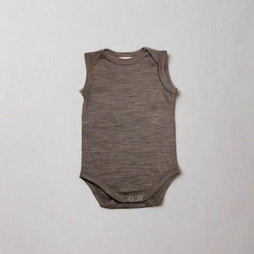 Jersey-grey Merino Singlet Bodysuit