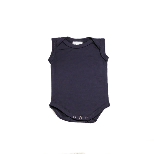 Navy Blue Merino Singlet Bodysuit (newborn)