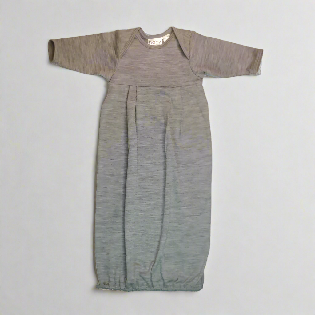 Jersey grey merino wool nightgown, soft and breathable, made in New Zealand