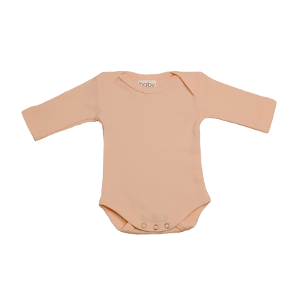 Peach Pink Long-Sleeve Merino Interlock Bodysuit