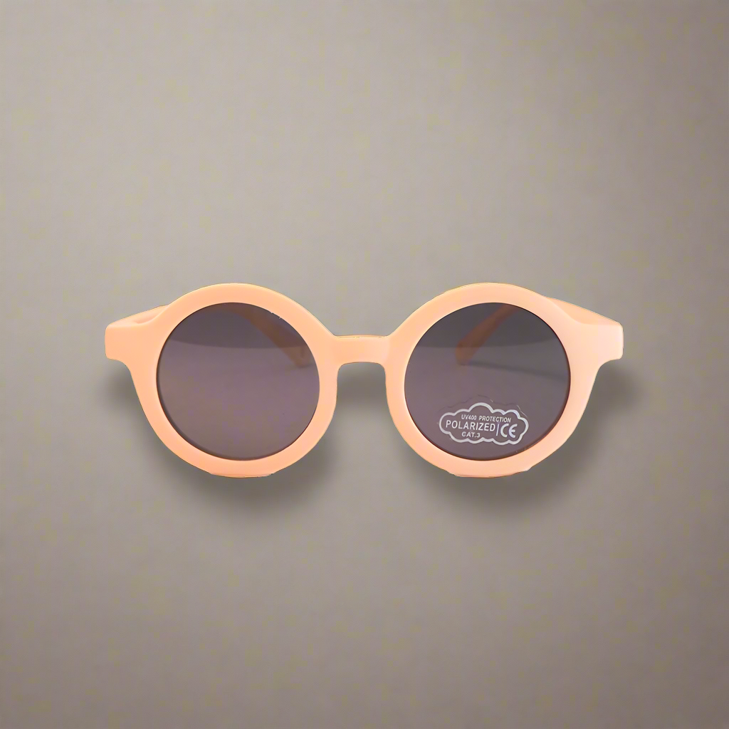 Baby Caterpillar Sunglasses in Buttercup Blush Pink with flexible frame and UV-protective lenses, designed for ages 0–2 years