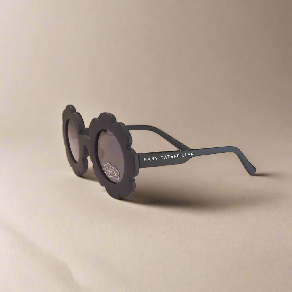 Baby Caterpillar Sunglasses in Daisy Yellow with flexible frame and UV-protective lenses, designed for ages 0–3 years