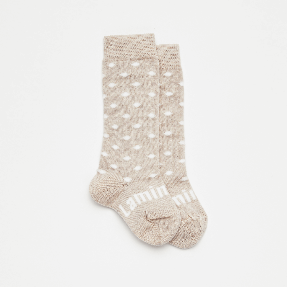 Truffle brown merino wool baby knee-high socks by Lamington and Baby Caterpillar, made in New Zealand.